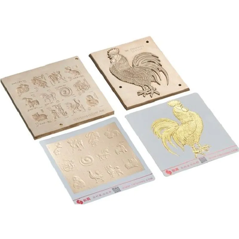 Тиснение фольгой (① Плоское тиснение, ② Совмещенное рельефное тиснение за одну операцию) (1)